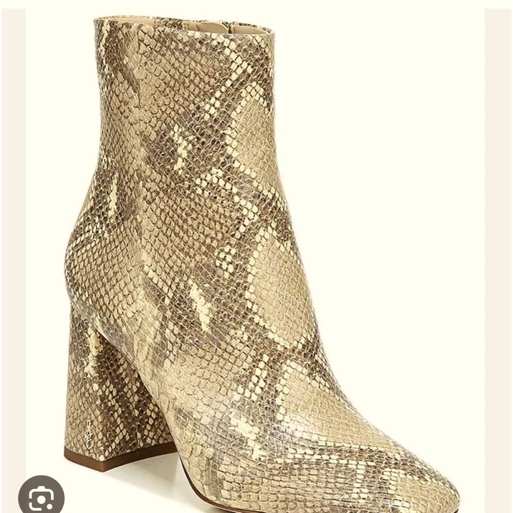 Sam Edelman Codie Boots Snake Print Square Toe Bootie size 8M NWOT